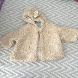 Bearington Baby cozy hooded jacket, button/ Velcro closure. NWT. Size 6-12 month